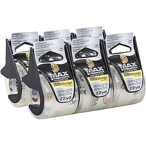 6-Pack Duck Max Strength Packing Tape w/ Dispenser (Clear, 1.88" x 22 yd) $10