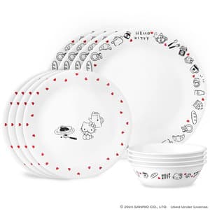 12-Piece Corelle Hello Kitty Very Delicious Dinnerware Set (Service for 4) 2 for $52 + Free S/H on $59+
