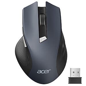 Acer Ergonomic 2.4GHz 1600DPI Wireless Mouse w/ Receiver (Black) $10