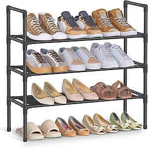 Prime Members: SONGMICS 3-Tier 12-Pair Shoe Rack (11" D x 25.5" W x 27.6" H) $9 & More + Free Shipping