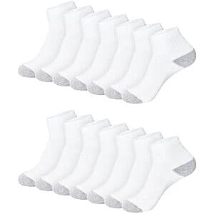14-Pk Hanes Women's Moisture-Wicking Cushioned Athletic Socks (Various) $10