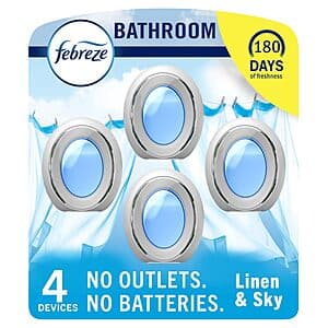 4-Count Febreze Bathroom Air Freshener (Linen & Sky) $6.90 w/ Subscribe & Save