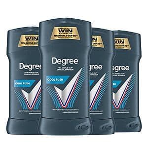Prime: 4-pk 2.7-oz Degree Men Advanced Protection Antiperspirant Deodorant (Cool Rush) $8.95 w/ S&S