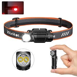 Wurkkos Rechargeable LED Headlamp w/ Red Light (HD12 850LM) $16.50