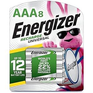 8-Pack Energizer Recharge 700mAh Rechargeable AAA Batteries $12.35 w/ Subscribe & Save