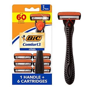 Bic Comfort 3 Men's Razor: 12-Ct + Handle $5.95, 6-Ct + Handle $3.85 & More w/ S&S
