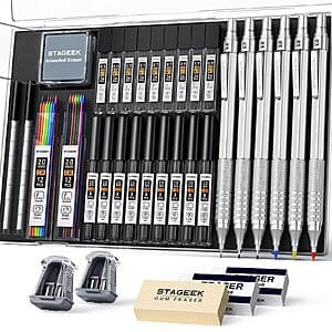 35-Piece Stageek Art Mechanical Pencil Set w/ Accessories, Case & More $11.70 w/ Subscribe & Save