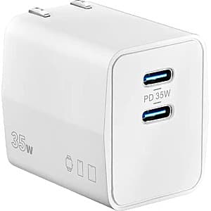 Insignia 35W Dual USB-C Port Wall Charger (White) $8 + Free S&H
