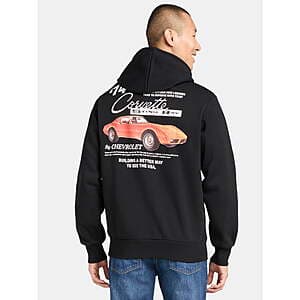 Chevrolet Men's 1974 Corvette Stingray Graphic Print Hoodie (Black) $14