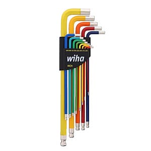 Wiha Ball End Color Coded Hex L-Key Set: 13-Pc (Inch) + 9-Pc (Metric) $37 + Free S&H on $199+