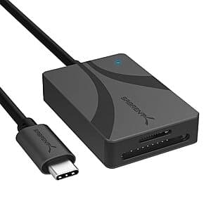 SABRENT USB Type C Card Reader (Dual Slot UHS II SDXC and microSDXC SD 4.0) $13
