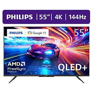 55" Philips 144Hz QLED+ 4K UltraHD 2160p Google + Gaming Smart TV $248 + Free S/H