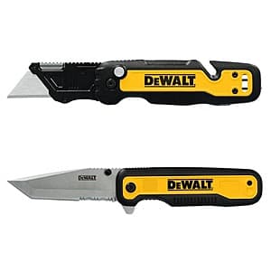 2-Pc DEWALT Knife Set: Push & Flip Lock-Back Utility Knife & Tanto Pocket Knife $19.90 + Free Shipping