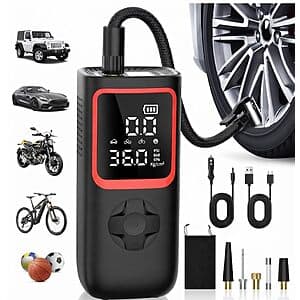 Koltgoo 150PSI Portable Cordless Tire Inflator Air Pump $12
