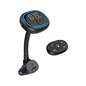onn Bluetooth Wireless FM Transmitter w/ Native Voice App & Smartphone Compatible $5