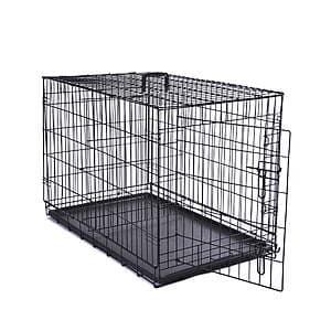 Max & Marlow Foldable Metal Wire Dog Crates w/ Tray & Divider from $16