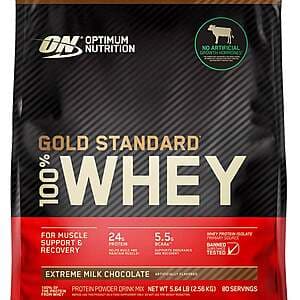 Costco Members: 5.64-lbs Optimum Nutrition Gold 100% Whey Protein Powder (Chocolate) $55 & More + Free S&H