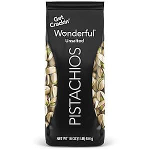 16-Oz Wonderful Pistachios In Shell (No Salt) 5 for $26.20 w/ Subscribe & Save + Free Shipping
