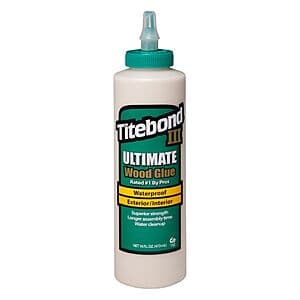 16-Oz Titebond III Ultimate Waterproof Interior / Exterior Wood Glue $8