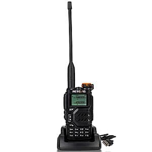 Retevis Portable Dual Band 2-Way Ham AM/FM Radio Walkie Talkie $15