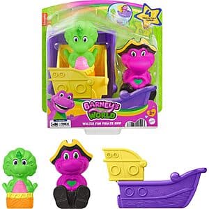 4-Piece Fisher-Price Barney's World Water Fun Pirate Ship Toy Set $5.20