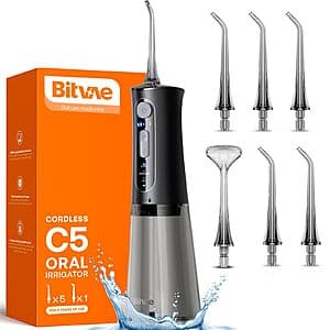 Bitvae C5 Cordless Portable Water Dental Flosser (Black) $10