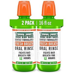 Select Accounts: 2-Pk 16-Oz TheraBreath Fresh Breath Oral Rinse (Mild Mint) $10.75 w/ S&S