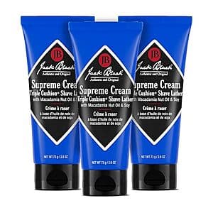 3-Pk 2.6-Oz Jack Black Men's Supreme Cream Triple Cushion Shave Lather $15