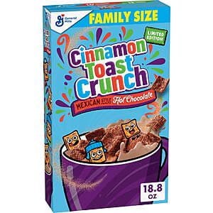 Select Walmart Stores: 18.8-Oz Cinnamon Toast Crunch Mexican Hot Chocolate Cereal $1.25 + Free Store Pickup