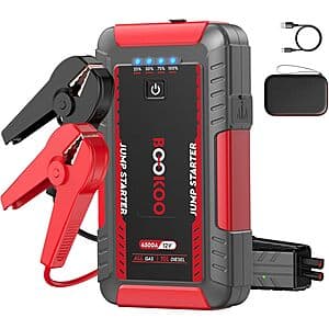 Bookoo 12V 20000mAh 4500A Portable Car Jump Starter Box $28 + Free S&H