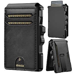 furid Slim Men's RFID Wallet w/ Pop-Out Card Button, Money Clip & Magnetic Closure $10