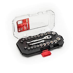 24-Pc Husky 1/4" Drive Ratchet SAE/Metric Standard Socket Set $20 + Free S&H