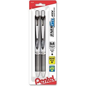 2-Pack 0.7mm Pentel EnerGel RTX Retractable Liquid Gel Pens (Black or Blue) $2.35 w/ S&S