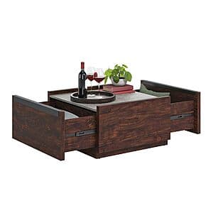 Sauder Manhattan Gate Modern Square Coffee Table (Rich Walnut Finish) $75 + Free Shipping