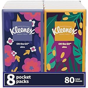 8-Pack 10-Count Kleenex Ultra On-The-Go Tissue Pocket Packs $1.85 w/ Subscribe & Save