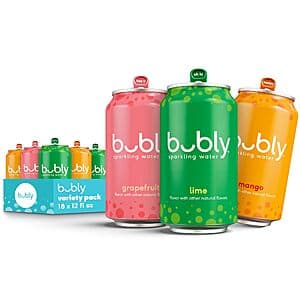 18-Pack 12-Oz bubly Tropical Thrill Zero Sugar Sparkling Water (Variety Pack) $6.75 w/ Subscribe & Save
