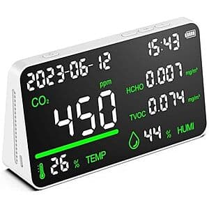 CIS 7-in-1 Air Quality Monitor w/ Rechargeable Battery $21.80