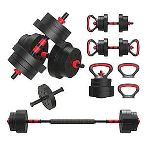 40-Lb FitRx Smartbell Gym 5-in-1 Adjustable Dumbbell & Weight Set $50 + Free Shipping