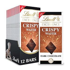 12-Pack 3.5-Oz Lindt EXCELLENCE Crispy Wafer Dark Chocolate Candy Bar $19.90