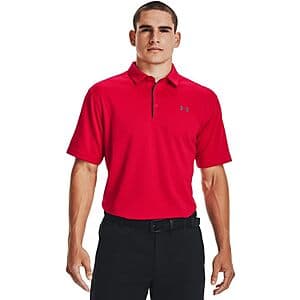 Men's Under Armour UA Tech Golf Polo in Red/Graphite (various sizes) $12