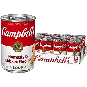 12-Pack Campbell's Condensed Soup: 10.5-Oz Homestyle Chicken Noodle $8.50 w/ Subscribe & Save & More
