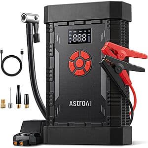 AstroAI A30 Portable 4000A Portable Car Battery Jump Starter & 150PSI Tire Inflator $38 + Free Shipping