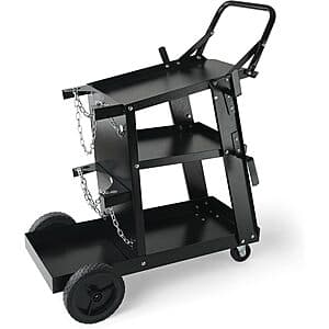 3-Tier VEVOR Heavy Duty Welding Cart w/ 400-Lb Capacity & 360° Swivel Wheels $48.45 + Free S&H