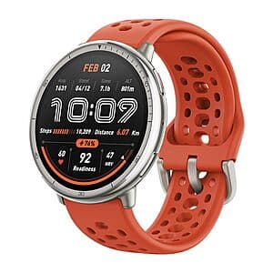 Amazfit Active 2 Sport 44mm Smartwatch w/ Red Silicone Strap $80 + Free S&H