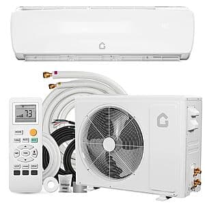 GarveeHome SEER 22 mini split air conditioner unit in white, 12,000 BTU capacity with indoor wall-mounted component and installation kit included.