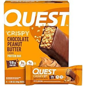 4-Pack 1.9-Oz Quest Crispy Hero Protein Bar (Chocolate Peanut Butter) $5.50