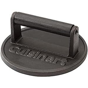6.5" Cuisinart Round Cast Iron Smashed Burger Press Tool $10