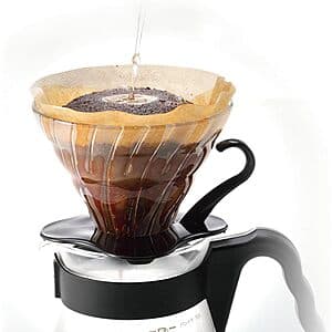 Hario V60 Glass Pour Over Coffee Dripper (Size 02, Black) $20 or Less