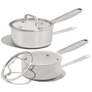 Carote 1.5QT & 3QT Tri-Ply Stainless Steel Ceramic Nonstick Saucepan Set $14