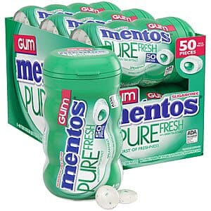 Pack of Mentos gum displayed against a neutral background.